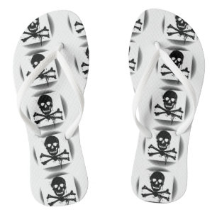 Chinelos Pavilhão de Pirata Crânio e Crossbones Jolly Rog