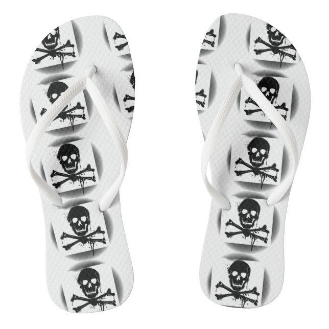 Chinelos Pavilhão de Pirata Crânio e Crossbones Jolly Roger (Pé da cama)