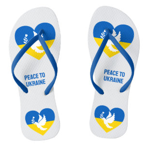 Chinelos Paz de Texto Personalizado para a Ucrânia