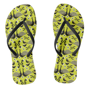 Chinelos Peacock Peafowl Bird Art Thongs