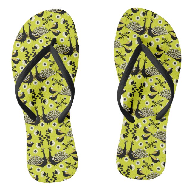 Chinelos Peacock Peafowl Bird Art Thongs (Pé da cama)