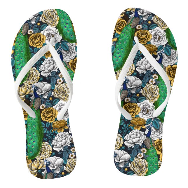 Chinelos Peacocks no rosa 3 (Pé da cama)