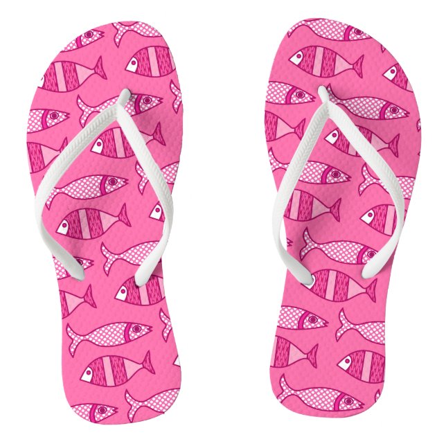 Chinelos Peixe Moderno Retro, fúcsia, rosa claro, rosa prof (Pé da cama)