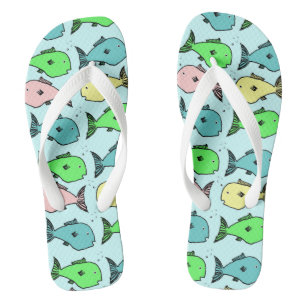 Chinelos Peixes Coloridos Flip-Flops