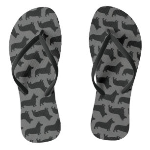 Chinelos Pembroke Welsh Corgi Silhouettes Padrão