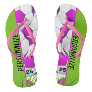 Chinelos Personalização Rosa do Futebol