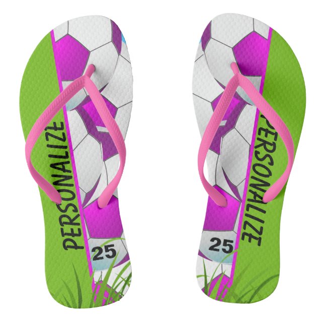 Chinelos Personalização Rosa do Futebol (Pé da cama)