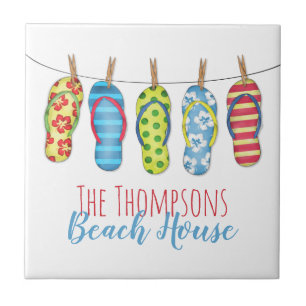 Chinelos Personalizados Colorful Beach House