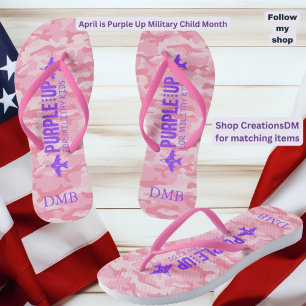 Chinelos Personalize Adulto Roxo Acima Criança Militar