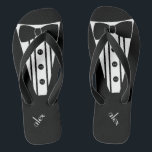 Chinelos Personalize o smoking da cor - padrinhos de<br><div class="desc">O toque perfeito ao seu wedding da praia ou da piscina do destino. PERSONALIZE os chinelos da COR com um smoking formal preto, uma camisa branca e uma imagem do laço. Seus padrinhos de casamento ajudá-lo-ão a casar-se no estilo com estes "flip-flops formais elegantes do smoking" adicionam um estilo de...</div>