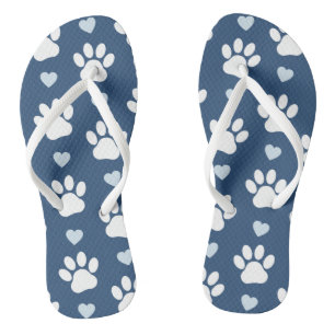 Chinelos Pestanas, Patas-Cães, Patas Brancas, Corações Azui