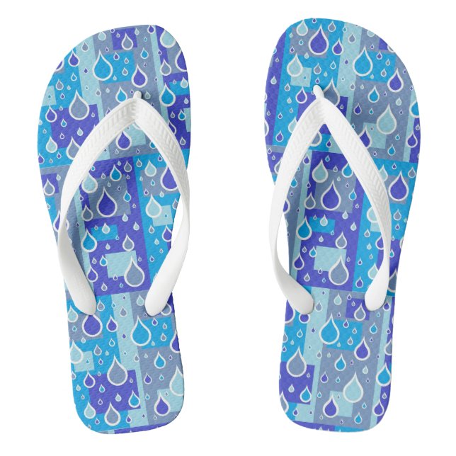 Chinelos Pingos de Chuva Pancadas de Abril Design Multi Azu (Pé da cama)