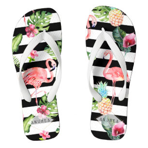 Chinelos PINK FLAMINGOS PixDezines, TEMA TROPICAL