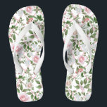 Chinelos Pink Roses - Vintage Watercolor Floral<br><div class="desc">Romantic pink roses and tea roses on a pink lattice white background with lots of greenery to make it pop. A vintage inspired floral design.</div>