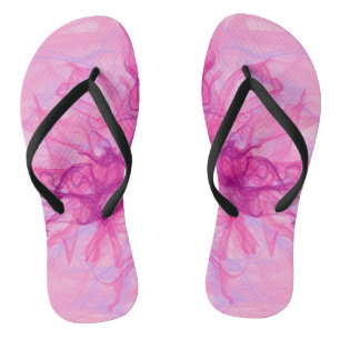Chinelos PINK SMOKE - Arte Fractal Moderna e abstrato -