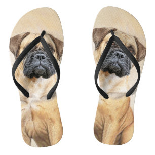 Chinelos Pintura Bullmastiff - Arte Cachorro Original Bonit