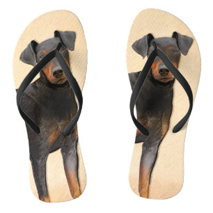 Chinelos Pintura de Manchester Terrier Arte Animal Original