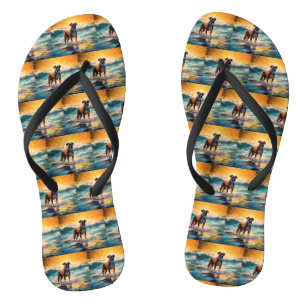 Chinelos Pintura de Surf da Praia Boxer