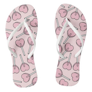 Chinelos Pirulitos Cor-de-Rosa, Pirulitos em Forma de Coraç