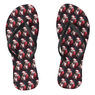 Chinelos Pitbull com Papai Noel Natal Festivo