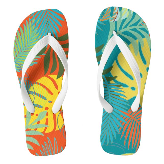 Chinelos PixDezines floresta tropical/cor de fundo DIY (Pé da cama)