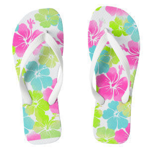 Chinelos PixDezines hibisco/cor de fundo DIY