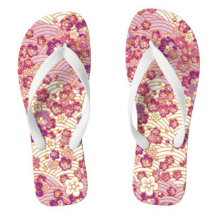 Chinelos PixDezines kimono/sakura rosa/quirimen