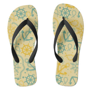 Chinelos Plano de fundo retrô com âncora, cordas