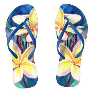 Chinelos Plumeria tropical havaiana