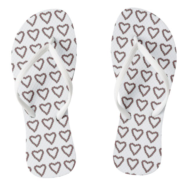 Chinelos Poinsettia Corações Flores Flipflops De Férias (Pé da cama)