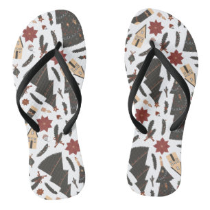 Chinelos Poinsettia da Árvore natais vintages