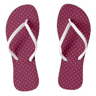 Chinelos pontos magenta e branco