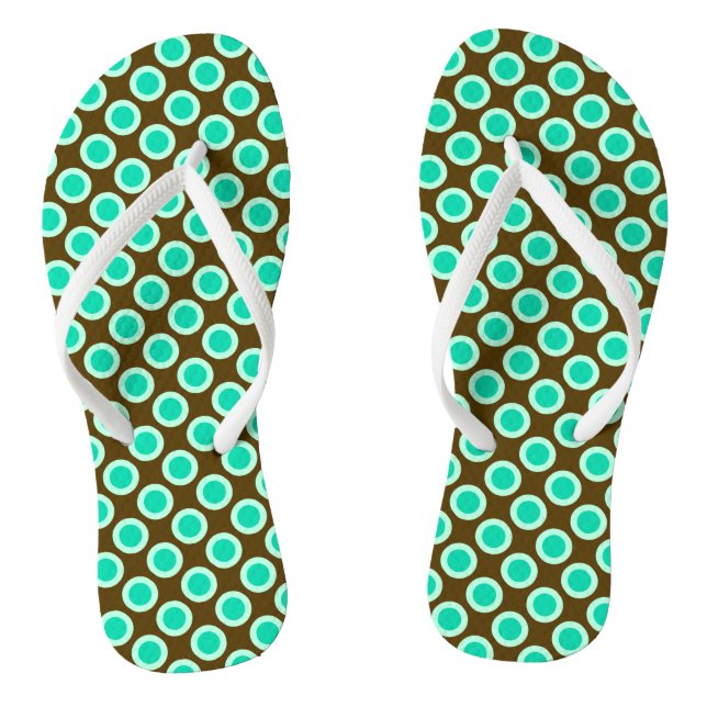 Chinelos Pontos retrorreflectores circulados, castanhos e t (Pé da cama)