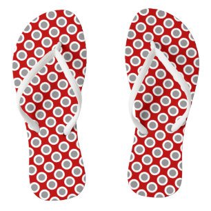 Chinelos Pontos retrorreflectores circulados, vermelho prof