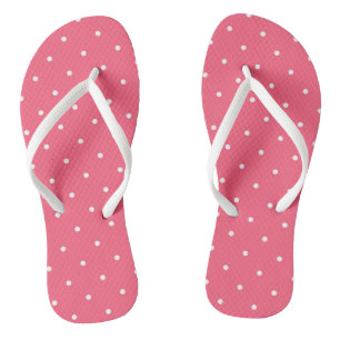 Chinelos Pontos rosa brilhante e branco