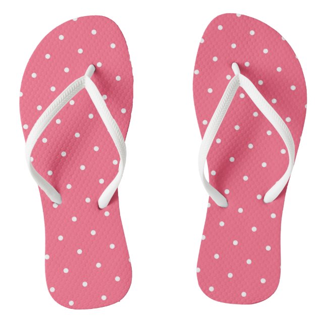 Chinelos Pontos rosa brilhante e branco (Pé da cama)