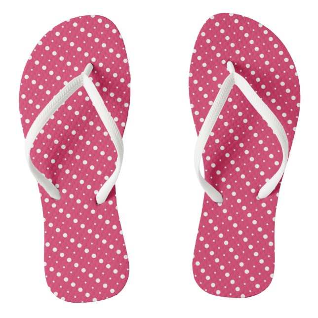 Chinelos pontos rosa e branco (Pé da cama)