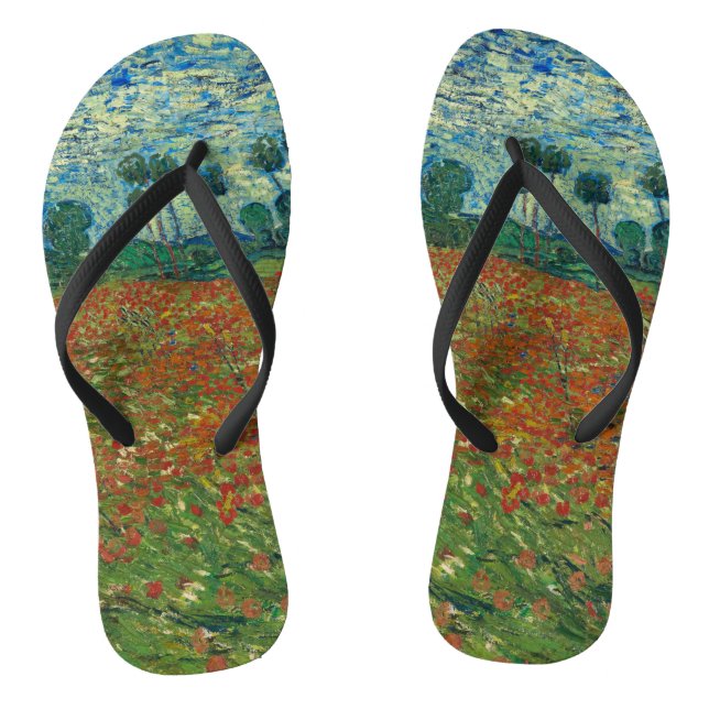 Chinelos Poppy Field - Vincent van Gogh (Pé da cama)