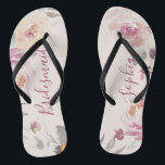 Chinelos Porta-vozes romântica do jardim romântico personal<br><div class="desc">Flores modernas de aquarelas em amarelo pastel mutado,  pêssego e madre,  elegante e romântico,  bridal-partidárias personalizadas do excelente</div>