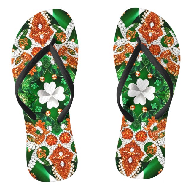 Chinelos Precintas delgadas para adultos com cores irlandes (Pé da cama)