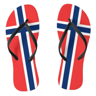 Chinelos Precintas Slim Adultas com Bandeira da Noruega