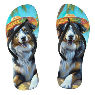 Chinelos Presente de verão para amante de Australian Shephe