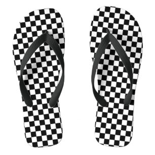 Chinelos Preto e branco Checkered
