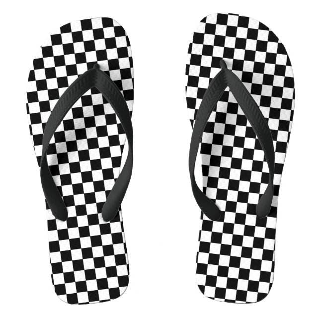 Chinelos Preto e branco Checkered (Pé da cama)