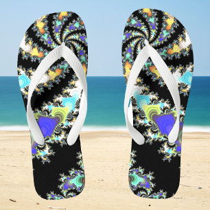 Chinelos Preto Fratural e Geeky Multicolorido Retirado