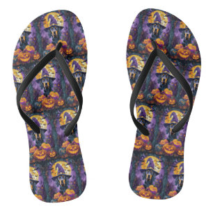 Chinelos Pumpkin de Bruxas de Halloween de Bluetick Coonhou