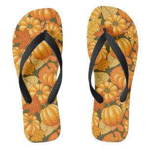 Chinelos Pumpkins Patterno do Halloween em Fall Season