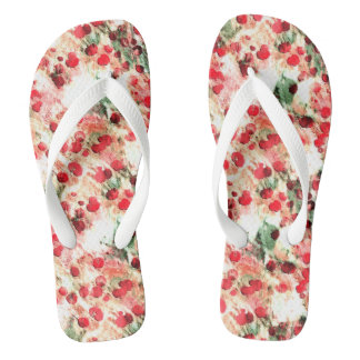 Chinelos Punk Rock Sujo de Bolinhas Vermelho Rosa