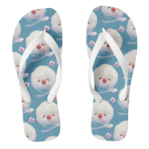 Chinelos Puppy de Gelo Raspado – Padrão de Bichon de Verão