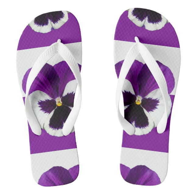 Chinelos Purple e White Pansy (Pé da cama)